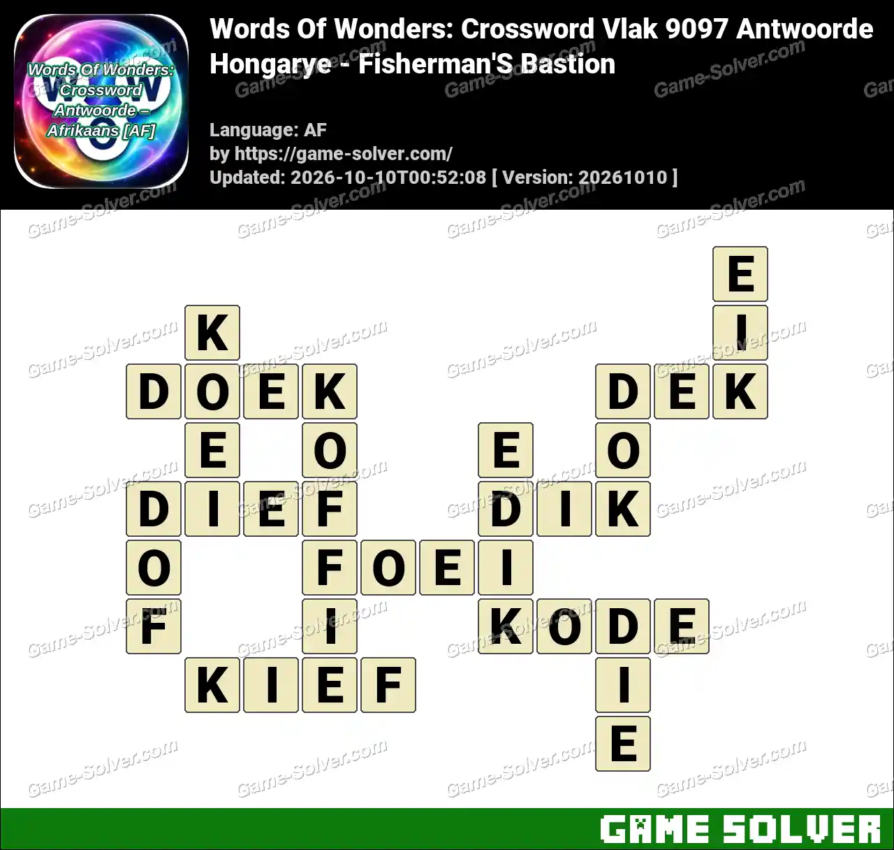 Words Of Wonders: Crossword Vlak 9097 Antwoorde – Hongarye – Fisherman’S Bastion
